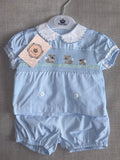boys 2-piece smocked bunny outfit