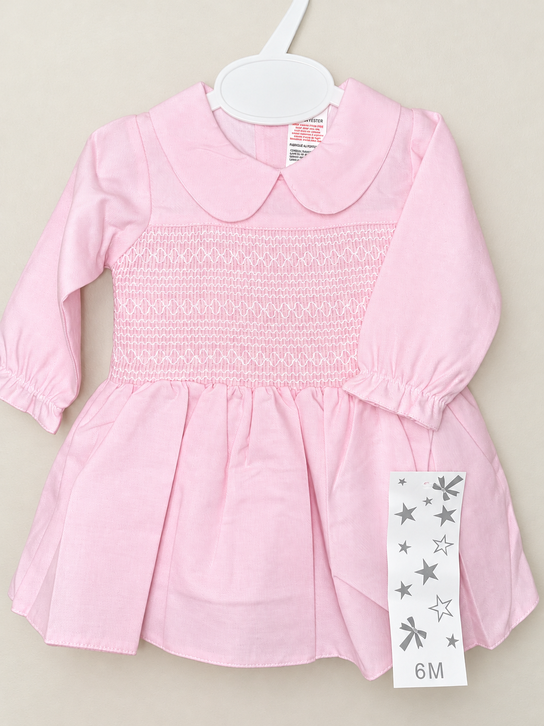girls pink smock dress