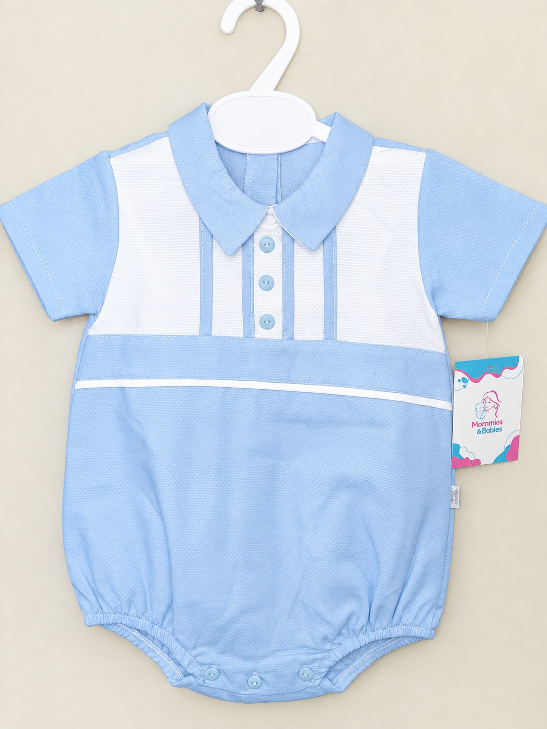 boys smart collar romper